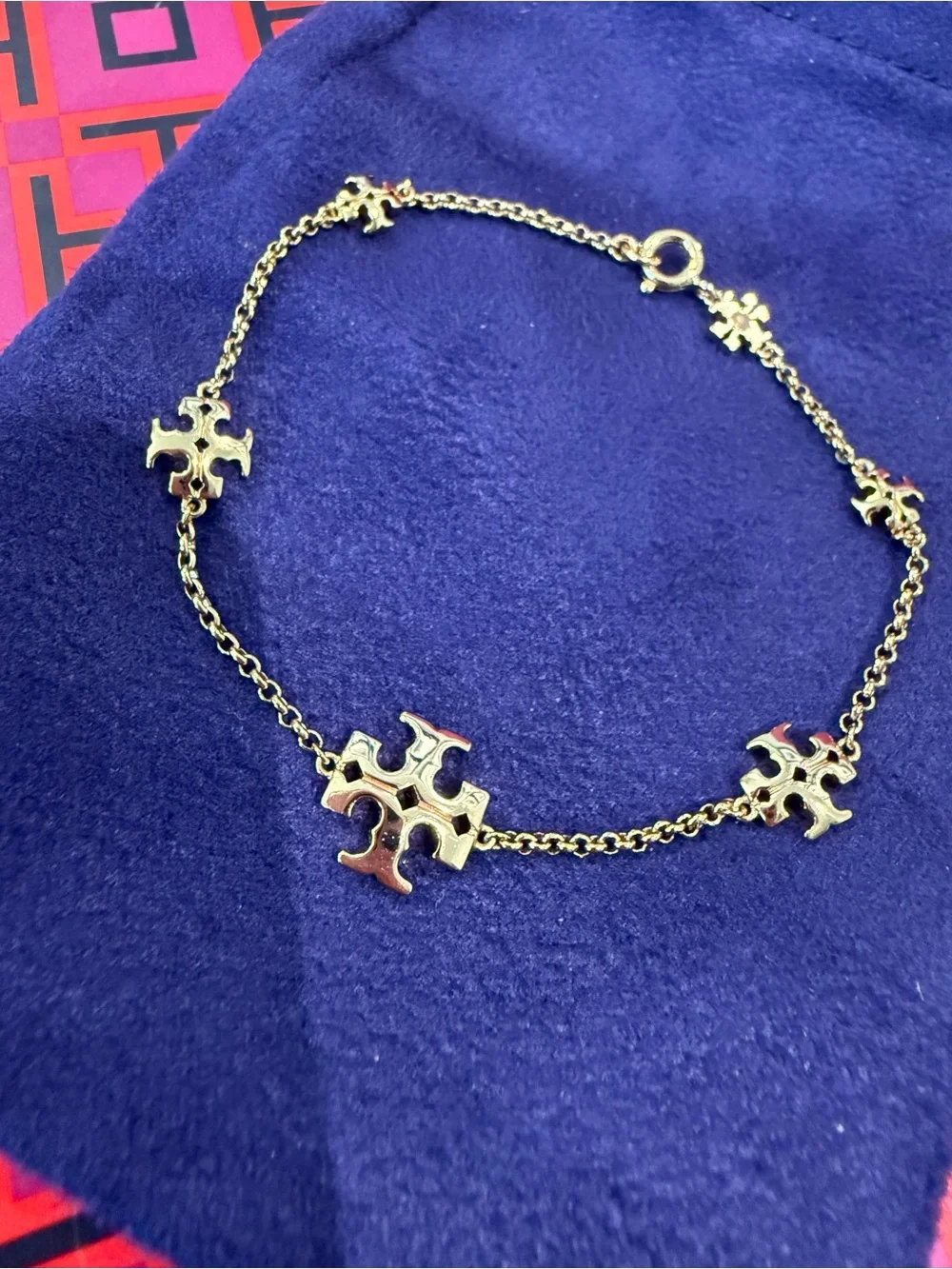 TORY BURCH *NWOT* Kira Delicate Chain Station Bracelet in 18k Plated Gold